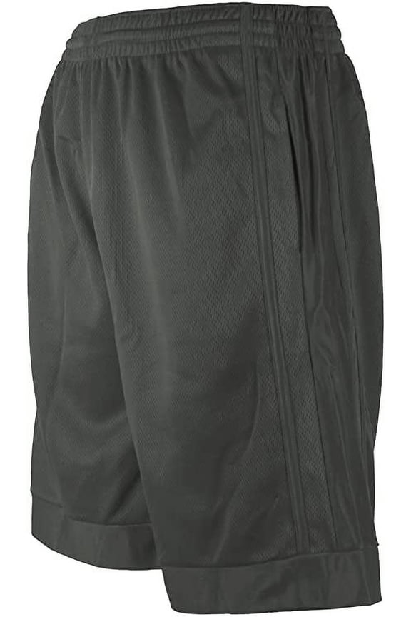 Boy's Closed Mesh Athletic Basketball Shorts With Side Pockets-3020B-Ryl-18
