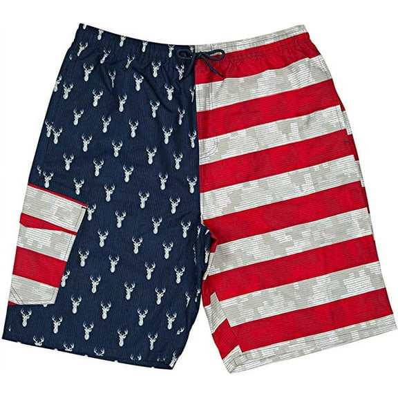 North 15 Boy's USA American Flag Quick Dry Swim Trunk Boardshorts with Cargo Pokcet-7112B-Rd/Wht/Blu-8