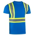 thumbnail image 1 of North 15 High-Visibility 4" Contrast fluorescent Reflective Safety Short Sleeve Blue Safety-Shirt with Moisture Wicking Mesh-6681-XL, 1 of 8