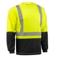 thumbnail image 1 of North 15 High-Visibility Reflective Long Sleeve Blk-Yell Safety T-Shirt with Moisture Wicking Mesh-6890LS-L, 1 of 8