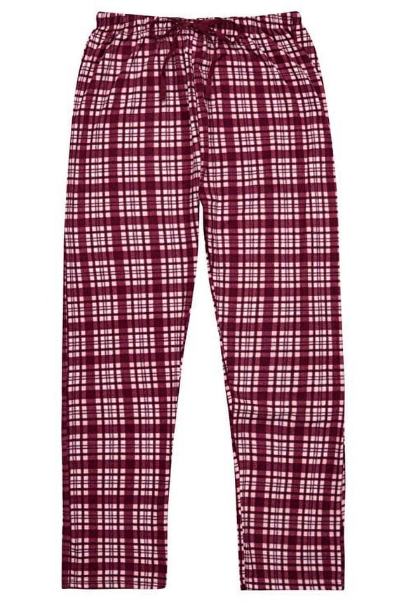 Ladies Plaid,Plush Fleece Pajama Pants with Drawstring Waist-L1305-Design1-2XL