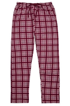 Ladies Plaid,Plush Fleece Pajama Pants with Drawstring Waist-L1305-Design1-2XL