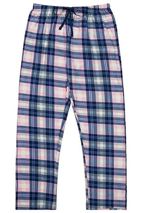 Ladies Plaid,Plush Fleece Pajama Pants with Drawstring Waist-L1305-Design2-S