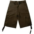 thumbnail image 1 of North 15 Men's Belted Clasic Cargo Pockets Twill Shorts-4550-Brn-32, 1 of 2