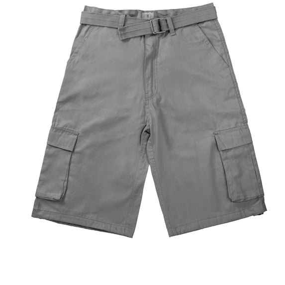 North 15 Men's Belted Clasic Cargo Pockets Twill Shorts-4550-Gr-42