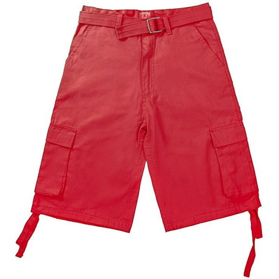 North 15 Men's Belted Clasic Cargo Pockets Twill Shorts-4550-Rd-32