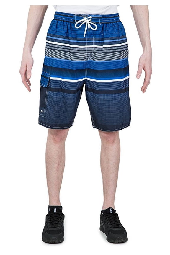 Men's Board Beach Swim Trunks Shorts with Cargo Pokcet-7150-Nv-Md