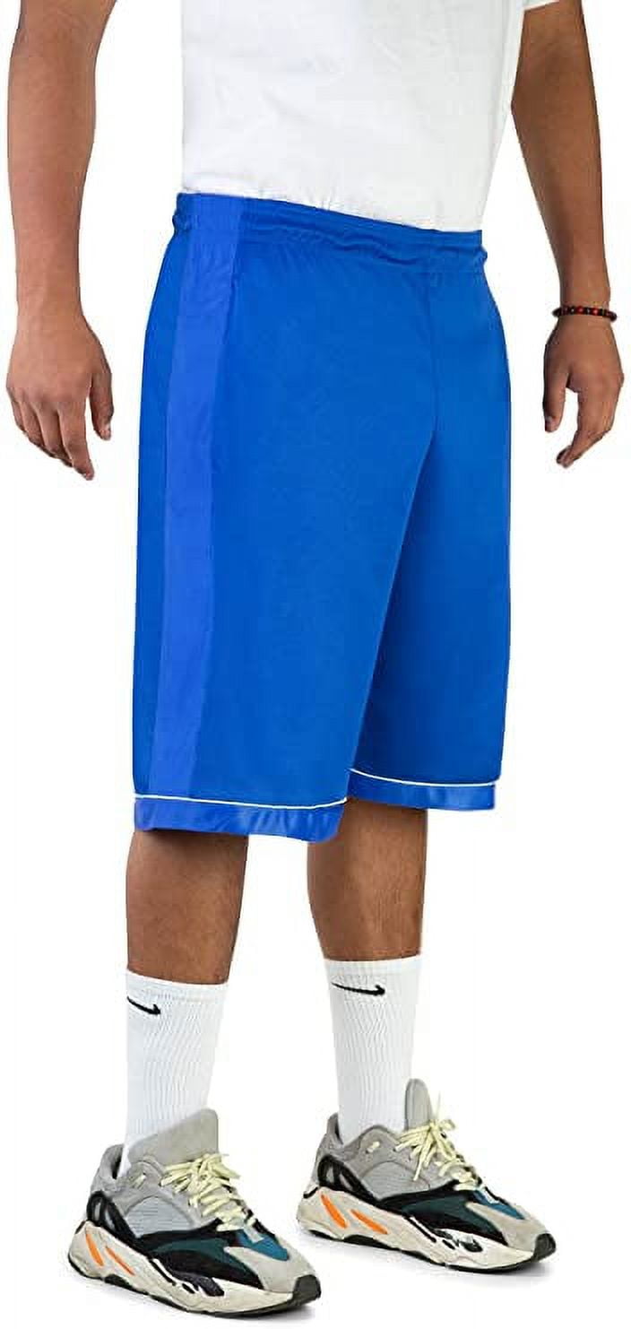 North 15 Men's Closed Mesh Athletic Basketball Shorts With Side Pockets