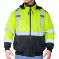 thumbnail image 1 of North 15 Men's High Visibility Safety Bomber Hooded Jacket, Fleece Lined-2008-3XL, 1 of 8