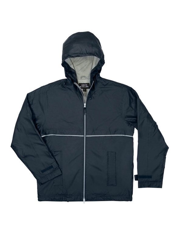 Men's Lightweight Rain Jacket with Reflective Trim & Mesh lining-2010-Navy-S