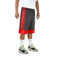 thumbnail image 1 of North 15 Men's Marled Athletic Basketball Short with Side Pockets-Blk/Rd-3XL, 1 of 2