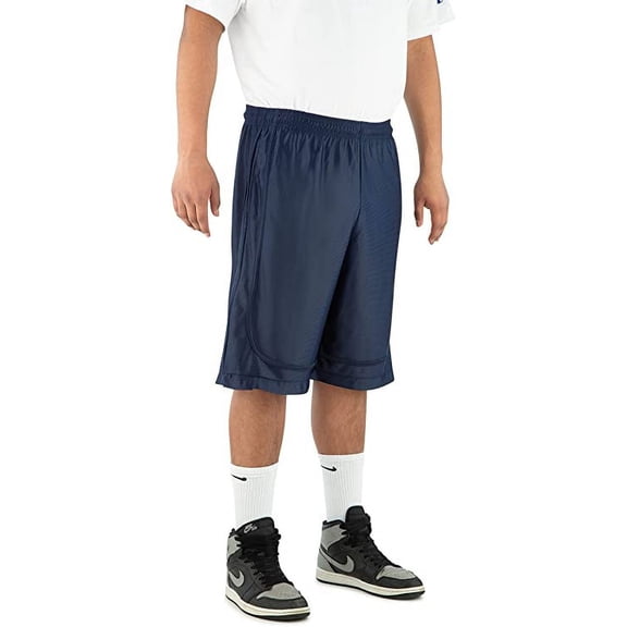 North 15 Men's Mesh Athletic Basketball Shorts with Side Pockets-3030-Nvy-XL