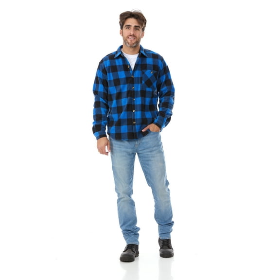North 15 Men's Micro Fleece Buffalo Plaid Shirt-665-Des1-2XL