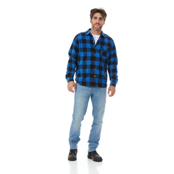 North 15 Men's Micro Fleece Buffalo Plaid Shirt-665-Des1-3XL