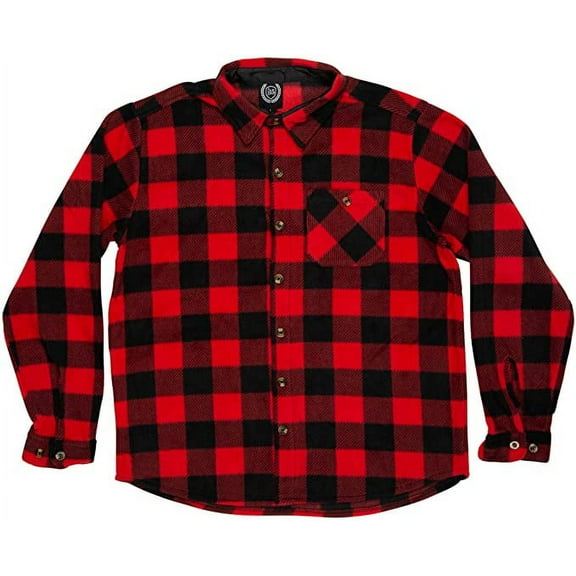 North 15 Men's Micro Fleece Buffalo Plaid Shirt-665-Des2-3XL