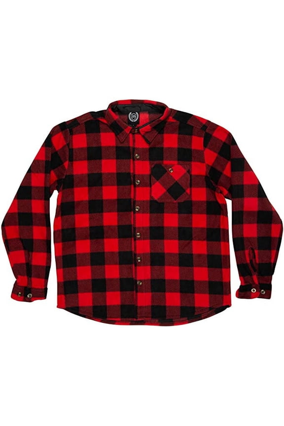 Men's Micro Fleece Buffalo Plaid Shirt-665-Des2-L