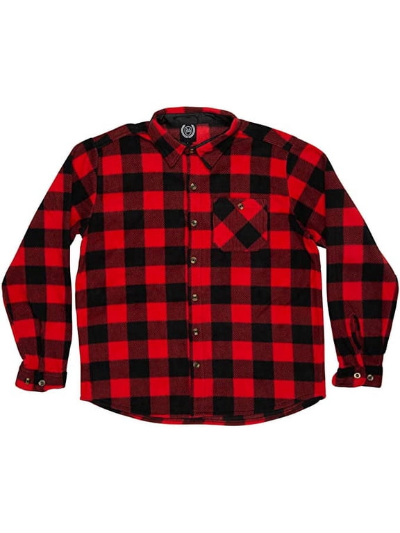 Men's Micro Fleece Buffalo Plaid Shirt-665-Des2-XL