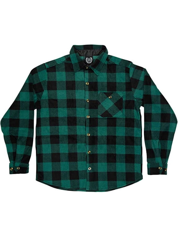 Men's Micro Fleece Buffalo Plaid Shirt-665-Des3-4XL