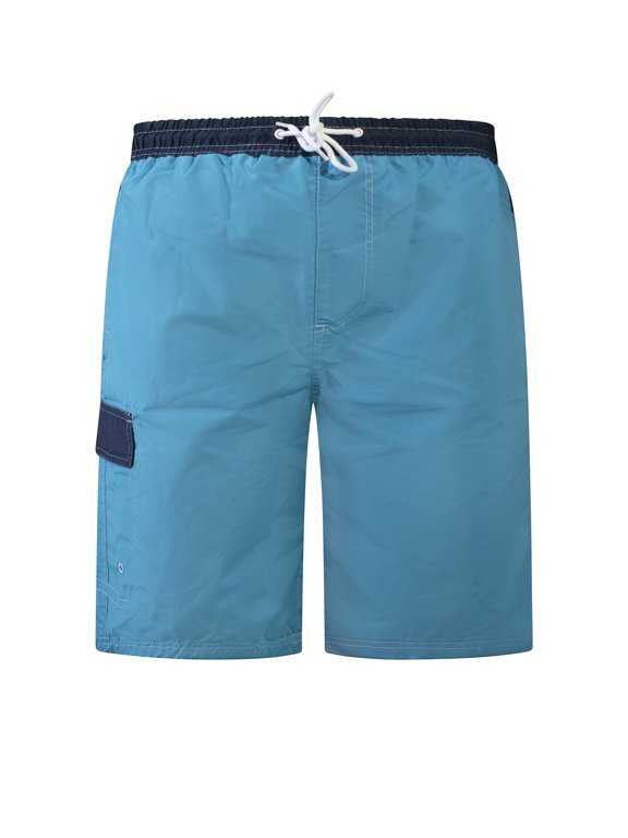 Men's Microfiber Swim Trunks with Cargo Pocket-6104-Sky-Nvy-XL