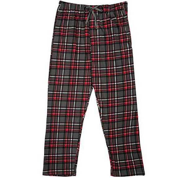 North 15 Men's Plaid, Plush Fleece Pajama Pants-1205-Design2-Lg