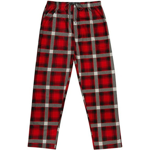 North 15 Men's Plaid, Plush Fleece Pajama Pants-1205-Design9-Med