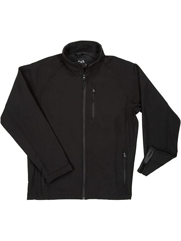 Men's Softsheell Water Resistant Fleece lined Jacket-Black-M