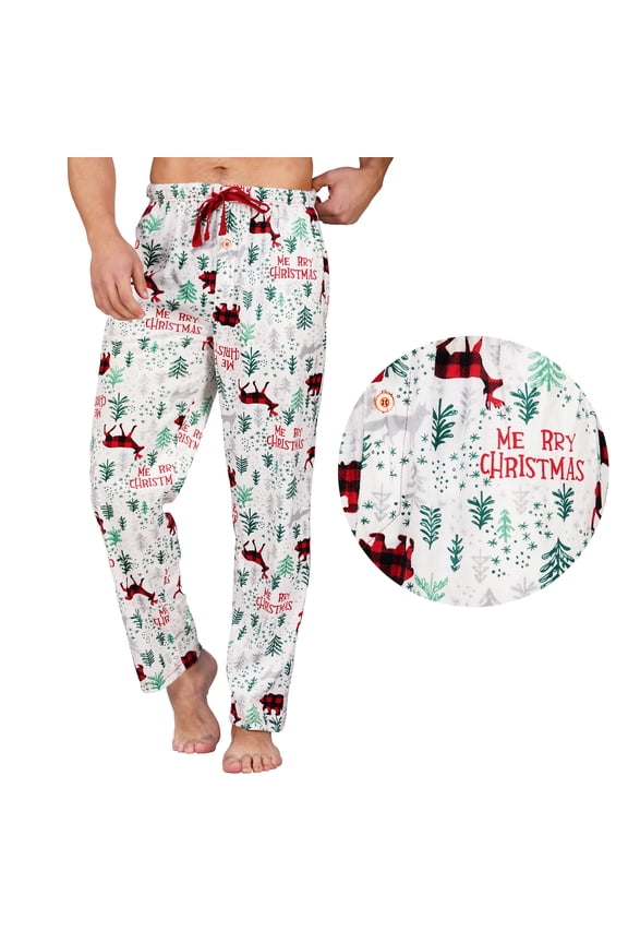Men's Super Soft Holiday Print Pajama Pants-1215-Des4-XL
