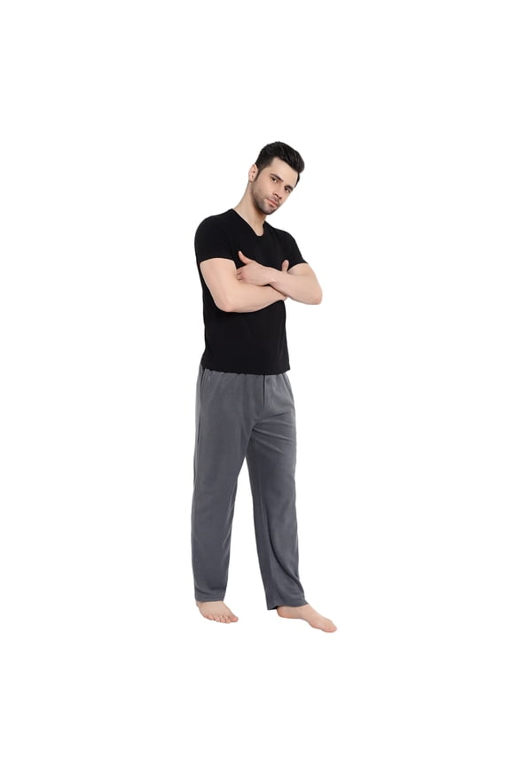 Men's Super Soft Micro Fleece Lounge Pants-1224-Char-3XL