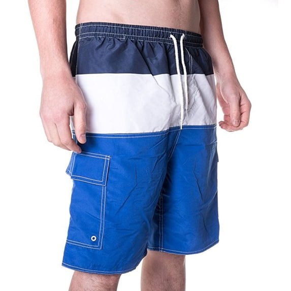 North 15 Men's Swim Trunks With Cargo Pokcets-5110-Nv-Ryl-Lg