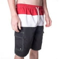 thumbnail image 1 of North 15 Men's Swim Trunks With Cargo Pokcets-5110-Rd-Blk-Lg, 1 of 2