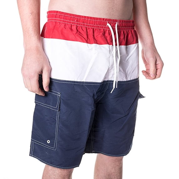 North 15 Men's Swim Trunks With Cargo Pokcets-5110-Rd-Nv-Md