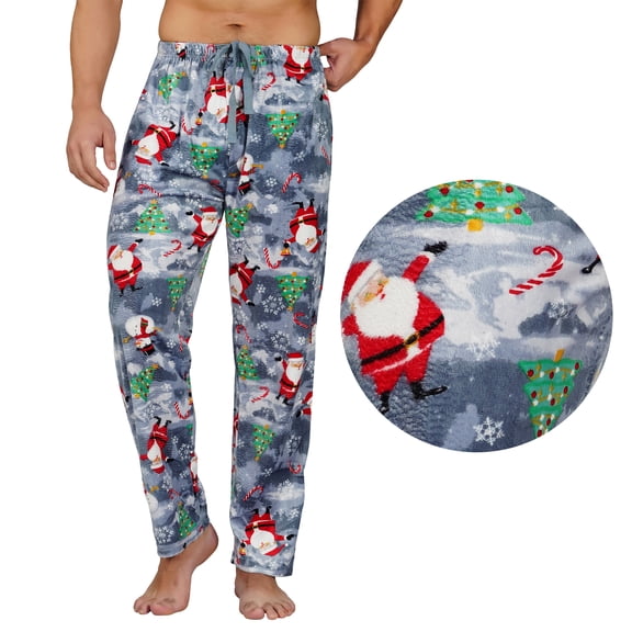 North 15 Mens Holiday Pajama Pants - Super Soft Fleece Pajama Bottom-1215-Des2-2XL