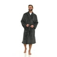thumbnail image 1 of North 15 Mens Plush Soft Warm Fleece Bathrobe - Charcoal-One size, 1 of 5
