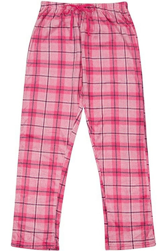 Women's Super Cozy Minky Fleece Plaid Pajama Bottom-L1527-Des15-M