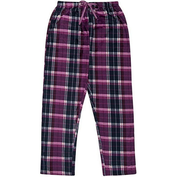 North 15 Women's Super Cozy Minky Fleece Plaid Pajama Bottom-L1527-Des20-S