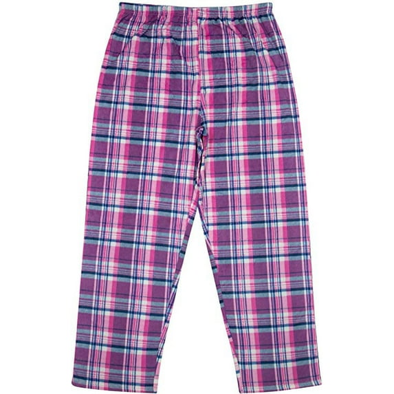 North 15 Women's Super Cozy Minky Fleece Plaid Pajama Bottom-L1527-Des21-S