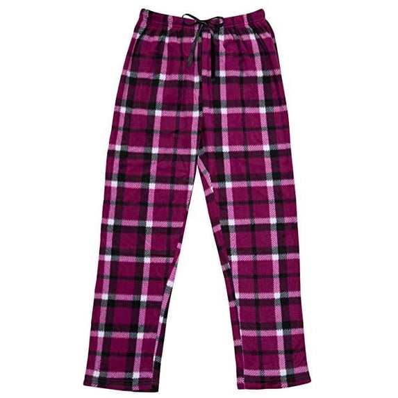 North 15 Women's Super Cozy Plaid Minky Fleece Pajama Bottom Lounge Pants-L1527-Design10-4XL