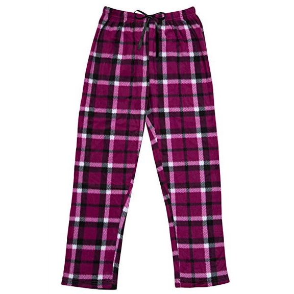 North 15 Women's Super Cozy Plaid Minky Fleece Pajama Bottom Lounge Pants-L1527-Design10-L