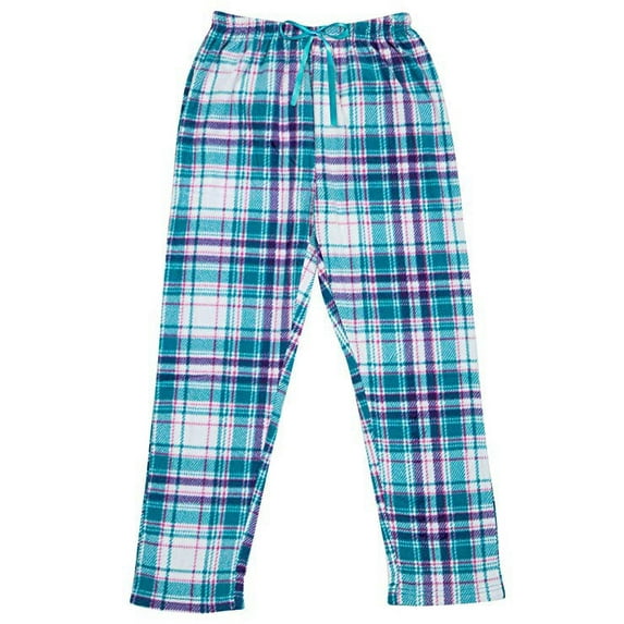 North 15 Women's Super Soft Fleece Plaid Pajama Bottom Lounge Pants-L1326-Design7-XL