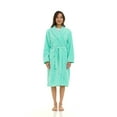 thumbnail image 1 of North 15 Women's Super Soft Warm Plush Fleece Bathrobe-Mint, 1 of 7
