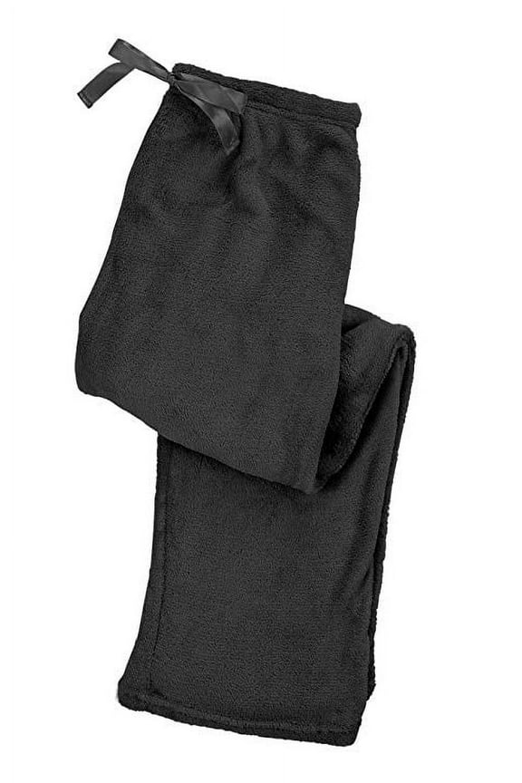 Womens Super Cozy Fleece Pajama Bottom Lounge Pants-L1425-Black-2-XL