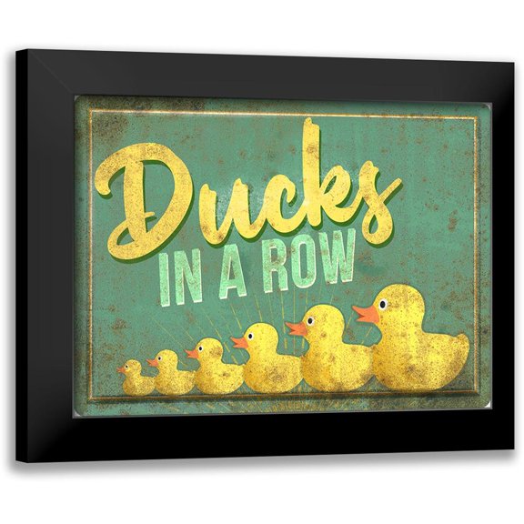 North 40 18x15 Black Modern Framed Museum Art Print Titled - Ducks in a Row