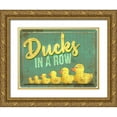 thumbnail image 1 of North 40  18x15 Gold Ornate Wood Framed with Double Matting Museum Art Print Titled - Ducks in a Row, 1 of 4