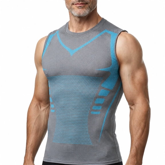 North Alpine Compression Shirt, Mens Tank Tops, Slimming Body Shaper Vest, Sport Running Dry Fit Gym Shirt