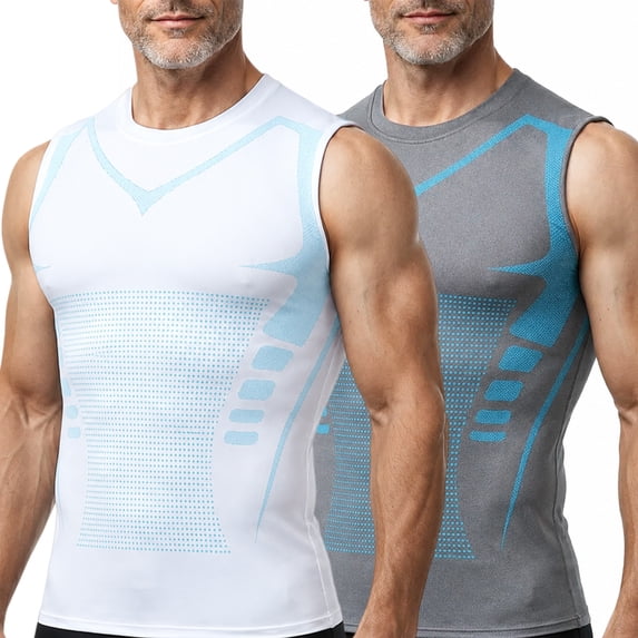 North Alpine Compression Shirt, Mens Tank Tops, Slimming Body Shaper Vest, Sport Running Dry Fit Gym Shirt