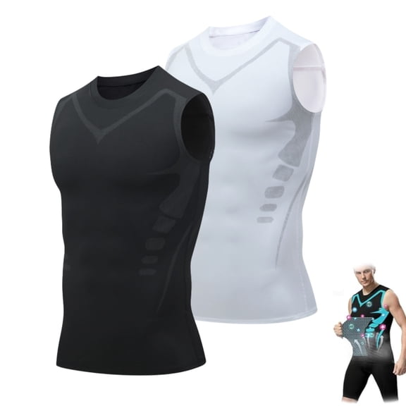 North Alpine Compression Shirt, Slimming Body Shaper Vest, High Elasticity Tummy Control, No Rolling Edges,Breathable, Sweat-Wicking for Gym