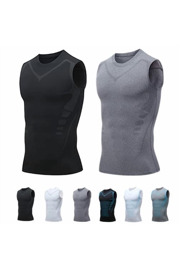 North Alpine Men’s Compression Vest, Sleeveless Compression Shirt for Gym, Running & Daily Wear, Breathable Muscle Support Undershirt