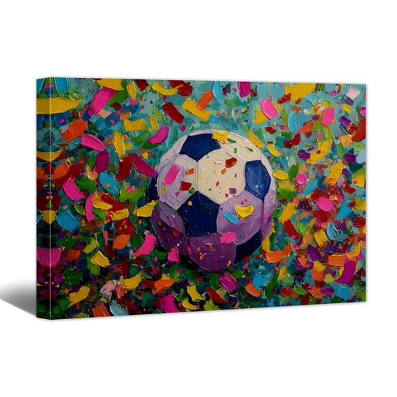North America 2026 World Football Cup Canvas Wall Art, Energetic Soccer Themed Canvas Print, for Bedroom, Bathroom, Study and Living Room, a Gift for Football Lovers