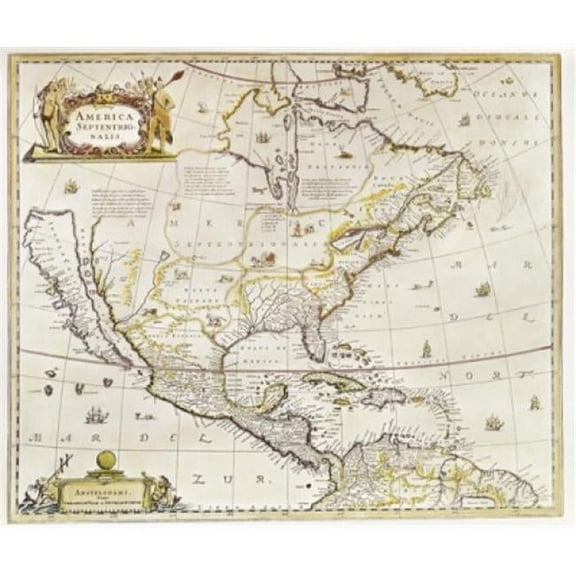 North America Ca. 17th C. Maps Poster Print - 18 x 24 in.