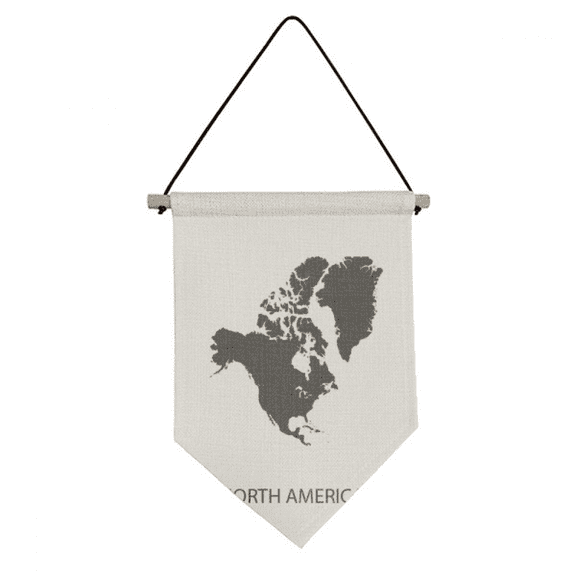 North America Continent Outline Map Canvas Flag Hanging Wall Art Decor Banner